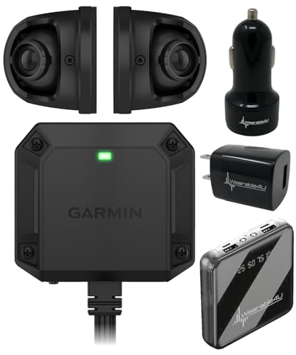 Garmin dezl DualView Camera System, LGV GPS Truck sat nav, Blind spot Monitor, Live View of Your Truck Sides, Rugged IPX7, Adjustable Lenses w/ Wearable4U Power Car/Wall Bundle