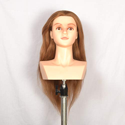 Cabezal de maniquí para el pelo, 50 cm, 100% cabello humano