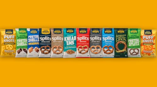 Image of Unique Snacks Original Splits Pretzels, Crunch, Pack of 12