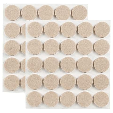 GINOYA Thicken Furniture Pads, 50pcs 25mm Adhesive Felt Pads for Hardwood Floors to Prevent Scratches Soundproofing (Beige) Cover