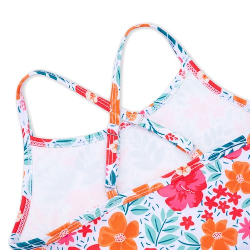 Image of Girls Swimsuit One Piece Bathing Suit with Adjustable Straps Cute Little Kids Swimming Suits Beach Swimwear 4T-12