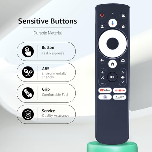 Image of Replacement Remote Control Compatible with AURZEN Boom Mini Projector EAZZE D1G, for GooDee GD500 4K UHD Smart Projector, for HAPPRUN Google TV Projector（Supports Bluetooth and Infrared Pairing）