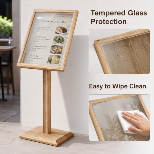 Soporte para póster de madera maciza antiarrugas con vidrio templado 5