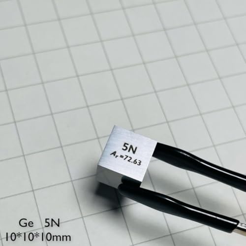 10mm Pure Germanium Cube Metal 1pc, 99.999% High-Purity Engraving Ge, for Laboratory Experimental Projects, Periodic Table Sample Collection, Scientific and Laboratory Experimental Projects