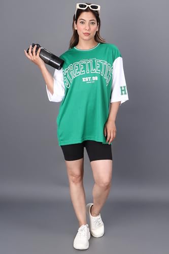 Image of Amazon Brand - INKAST Unisex Oversized T-Shirt | Sportwear | Contrast Sleeves | Drop Shoulder Baggy Fit | Graphic Print | Activewear for Gym,Training & Street Style