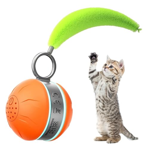 SVCEQZE Palla in Movimento per Cani - Palla Rotolante Giocattolo per Gatti | Elettrico con Luci per Giochi Interni Esterni Addestramento Arricchimento Noia Taglie Piccola Media Grande