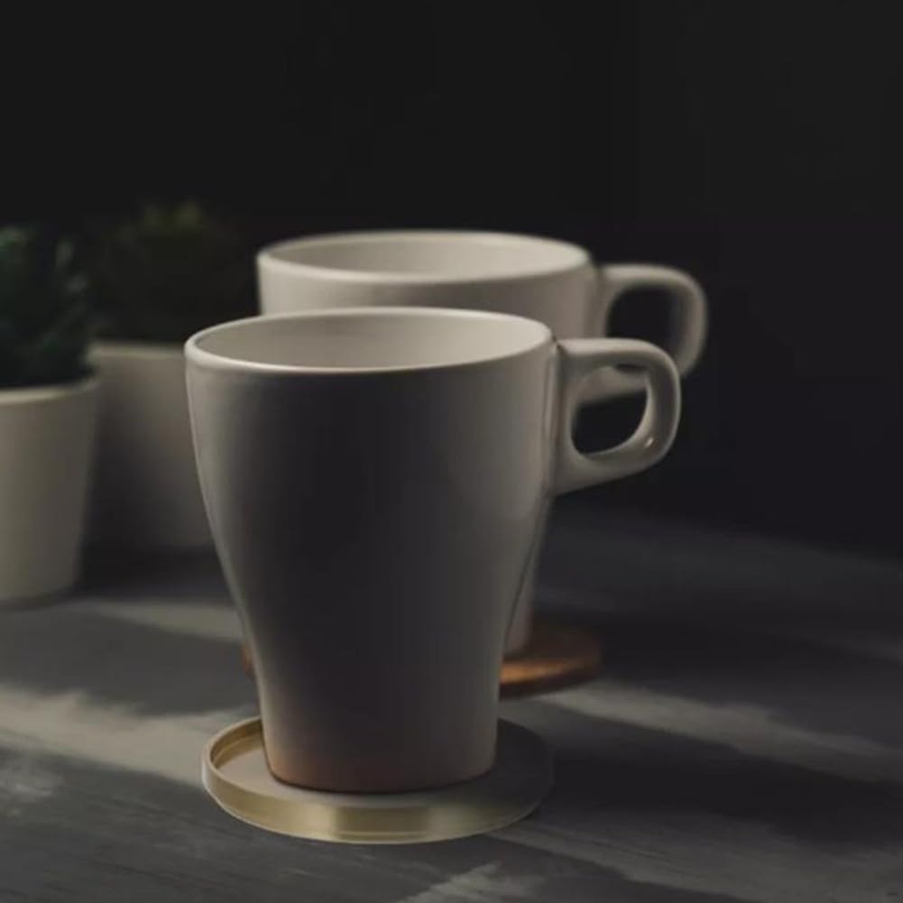 Posavasos redondos de latón, paquete de 6 posavasos de metal dorado para tazas de café, vasos de cerveza, decoración del hogar, 10 cm (6 unidades)