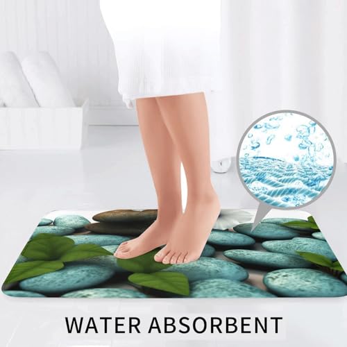 YoupO Kopfsteinpflaster Zen Blumen Drucken Badezimmer Teppiche Sets 3 Stück Saugfähige WC-Deckelbezug Rutschfeste U-förmige Konturmatte für Toilette Badezimmer – Bild 7