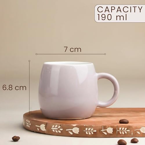 Image of The Earth Store Solid Lavender Snack Bowl & Tea Cup Combo | 2 Bowls 500ML & 6 Cups 190ML | Microwave & Dishwasher Safe - Multipurpose Combo for Gifting, Coffee, Snacks