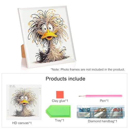 Image of AiYuanzsh 5D Special Shape Diamond Art Kits for Beginners, Diamond Art Painting Kits for Adults, Crystal Rhinestones Diamond Art Painting for Home Wall Decoration Gift 12x12 inch, Duck