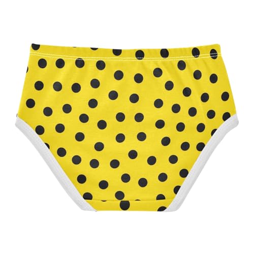 Yellow Black Dots Girls Underwear Toddler 2t Cotton Girl Panties Cute Fun Briefs Underpants2