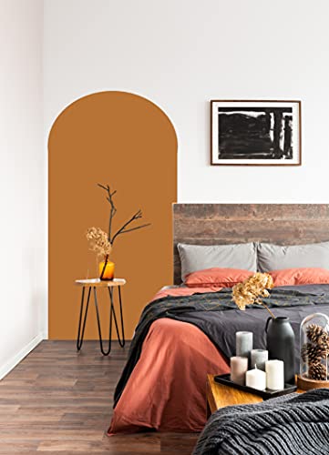 MINICK Arch Wall Decal Decor Sticker - Boho Wall Decor Sticker, Boho Decal, Wall Decals for Living Room, Wall Mural Boho Decor, Removable Arch Wall Stickers, Peel and Stick (Orange)