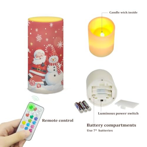 Image of Flameless Candles with Remote Timer Battery Operated Santa Claus