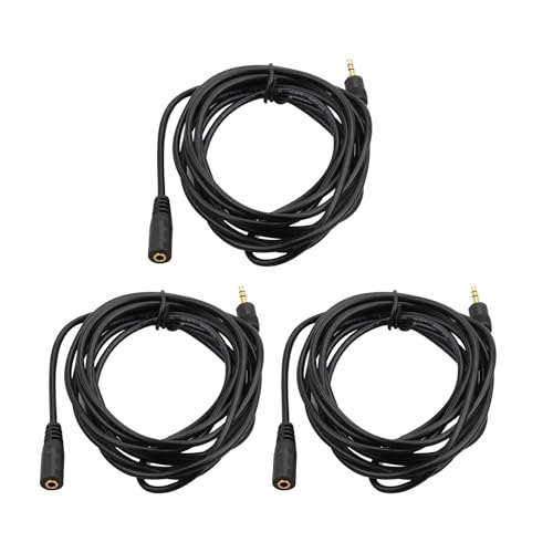 Cable Extensión Audio Jack 3.5mm Stereo 3m Macho a Hembra 3 Piezas miniatura 1