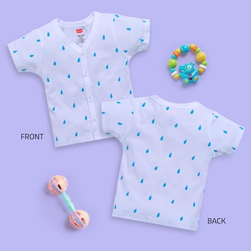 Image of LuvLap Baby Girls Regular Fit 100% Cotton Half Sleeves Girls Jhabla Shirt Pack of 4