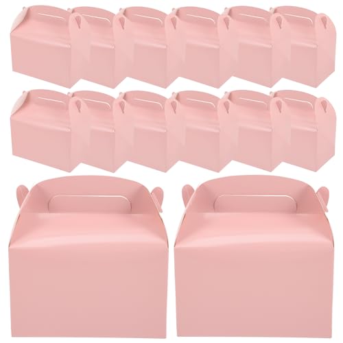 VINTORKY Cajas para Golosinas y Juguetes de Cartón Kraft, 20 Unidades, Diseño Rosa Asa, para Fiestas de Cumpleaños Infantiles y Celebraciones