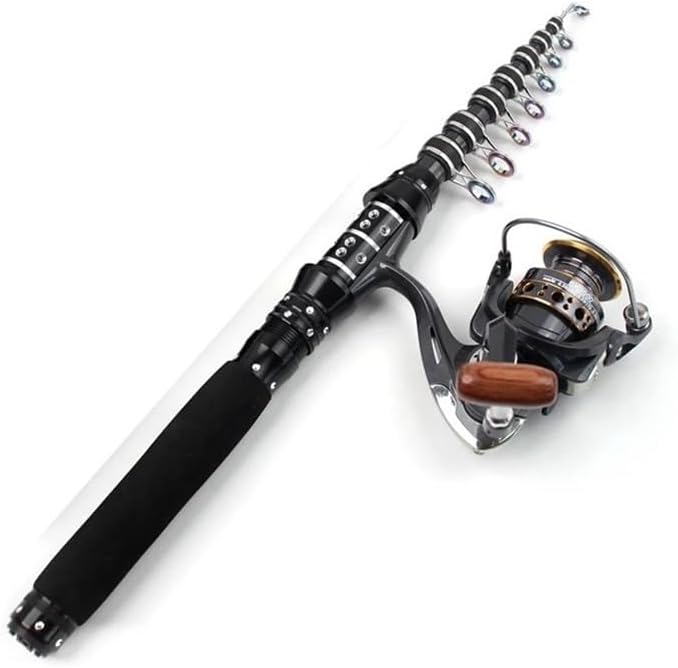 釣り竿リールコンボポータブルカーボンポータブル伸縮ロッドとリール vara de pesca com molinete フィッシング
