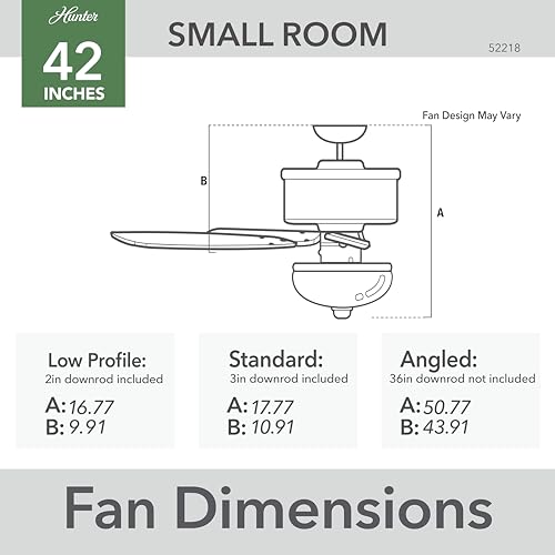 Image of Hunter Builder, Indoor, Ceiling Fan, with LED Light, 42 inch, New Bronze