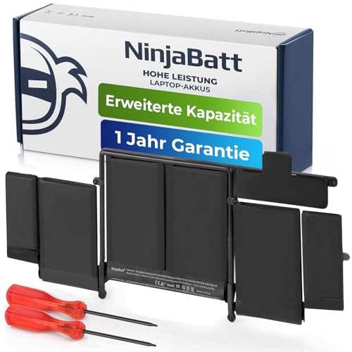 NinjaBatt A1582 A1502 A1493 Akku für Apple MacBook Pro Retina 13” [Frühzeitig 2015 Mitte 2014 Spät 2013]- Hohe Kapazität [71,8Wh/11,43V]