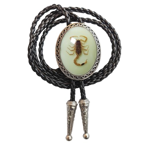 Image of Turquoise Agate Granite BOLO Tie for Men Women Leather Wedding Necklace Western Cowboy Necktie