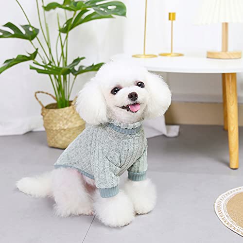 SMALLLEE_LUCKY_STORE Pet Pullover Turtleneck Knit Jumpers Sweaters for Small Dogs Cat Girl Boy Cozy Soft Shirt Sweatshirts Warm Winter Coat Puppy Yorkie Chihuahua Clothes - Image 4