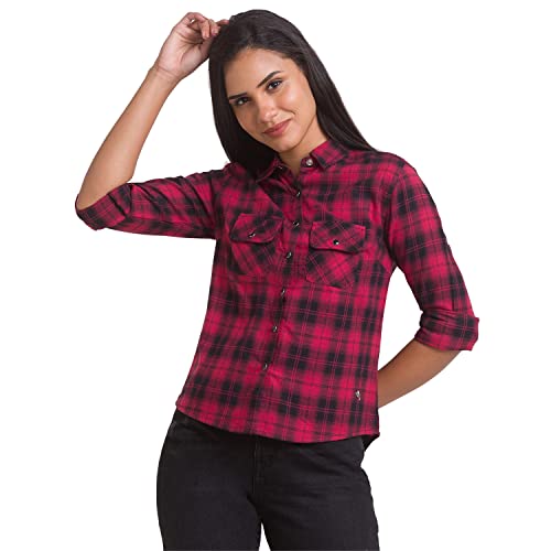 Image of Spykar Women Cotton Regular Fit Full Sleeves Shirt