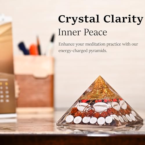 Image of ZAICUS 75mm Laxmi Pyramid with Gomti Chakra for Home & Vastu | Suitable for Home, Office & Meditation, Spiritual Gift