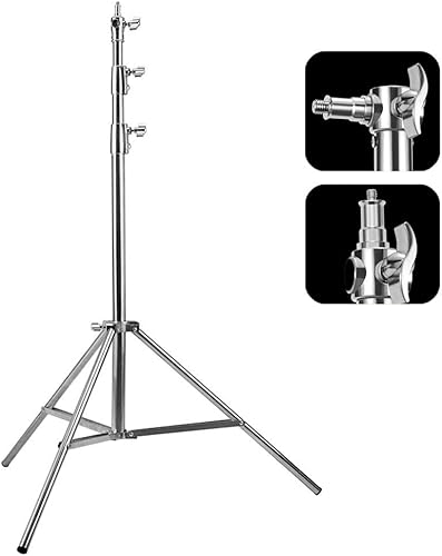 Soporte de luz de acero inoxidable, soporte de trípode resistente, 9.2 pies9.2ft, paquete de 8 soportes de luz de fotografía, soporte de luz