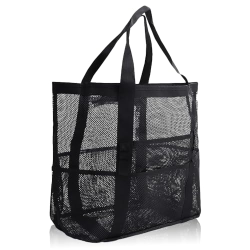 MQWDGJ Mesh Strandtasche XXL Familie, Mesh...