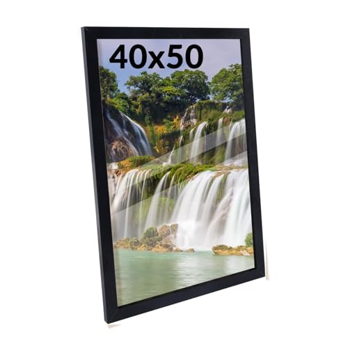 Hengsong Bilderrahmen 40x50,Schwarz Bilderrahmen,Bilderrahmen mit Plexi-Glas für Foto von 40x50 cm,42.9×62.9cm