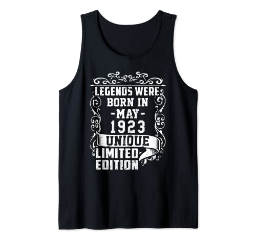 Cumpleaños Mayo 1923 Edición Limitada Regalo Legend May Camiseta sin Mangas