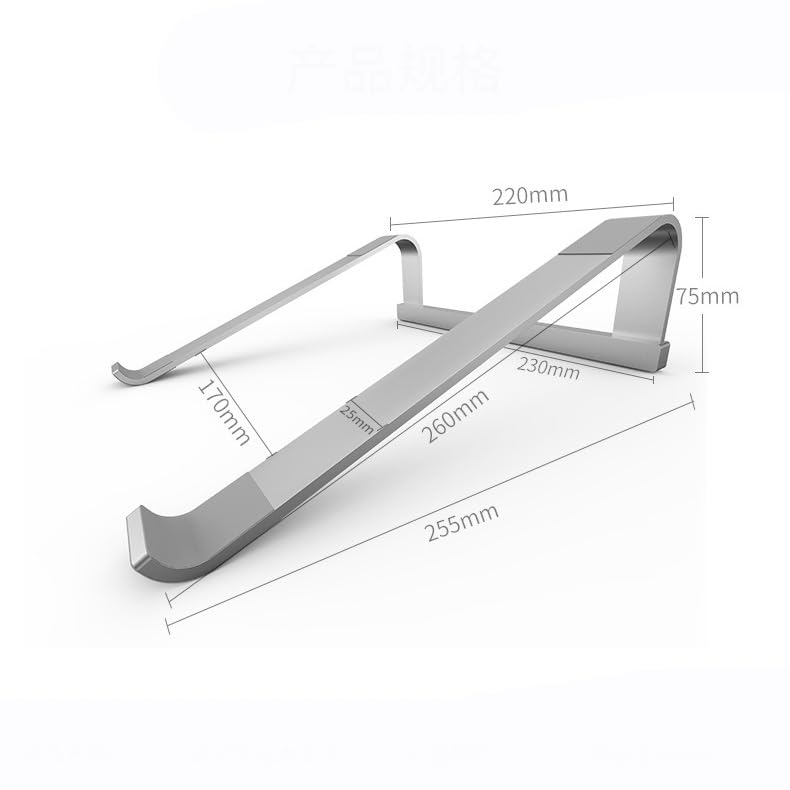 Support de bureau pour ordinateur portable surélevé en aluminium silver - 2