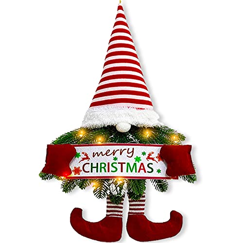 MULEVIP Couronne de Noel,Couronne de Noel Porte,Couronne Noel,Couronne de père Noël exquise pour fenêtre Couronne de Noël Porte d'entrée,Decoration Décoration de Sapin de Noël ​(50 * 30cm)