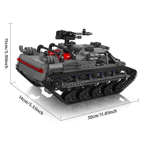 Mould King 20030 Technik Geländetaugliches Raupenfahrzeug Bausteine Modell, 1046 Teile Ferngesteuert Kettenfahrzeug Spielzeug Bausatz als Geschenk/Spielzeug/Sammlerstücke