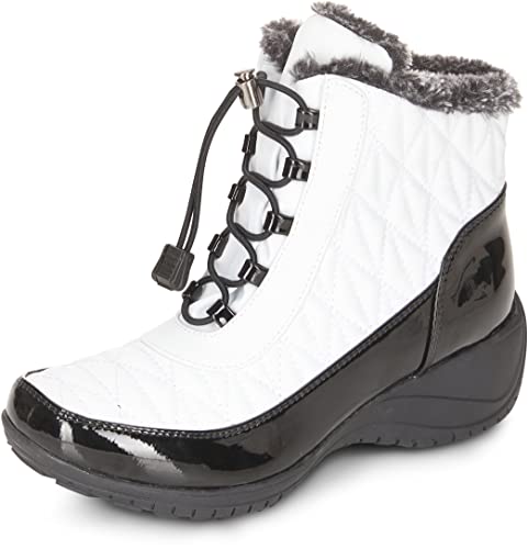 Khombu Women's Slip On Molly Pull On Snow Boots, White, 7.5 #TOP5