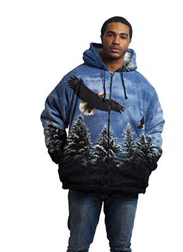 Men Women's Hoodie Sweatshirt Zip up Sherpa Lined Fleece Animal Jacket Wildkind2