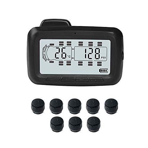 B-Qtech Wireless Rv Tpms Tire Pressure Monitoring System With 8 Sensors For Car Truck Motorhome Tow Travel Trailer Real Time Pressure And Temperature Support Max 22 Tires #TOP6