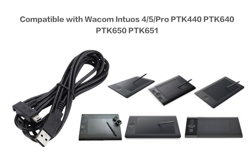 Alphatec Wacom USB Charging Cable Replacement, Compatible with Wacom Intuos Pro PTH451/651/851, Intuos 5 PTK450/650 - Image 2