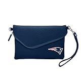 Littlearth womens NFL New England Patriots Pebble Fold Over Crossbody Purse, Team Color, 6”x 9' x...