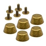 TSUKURIRO 底鋲 台形型 ネジ バッグ カバン レザークラフト DIY ハンドメイド パーツ (アンティークゴールド, 5個セット)
