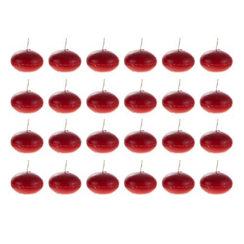 Mega Candles 24 pcs Unscented Red Floating Disc Candle, Hand Poured Paraffin Wax Candles 1.5 Inch Diameter, Home Décor, Wedding Receptions, Baby Showers, Birthdays, Celebrations & Party Favors - Thumbnail 2
