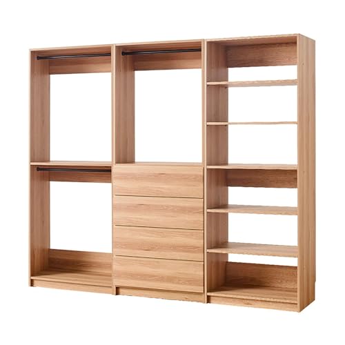 Maykoosh Closet System Organizer - Customizable Walk-in Wardrobe Storage Oak/Model