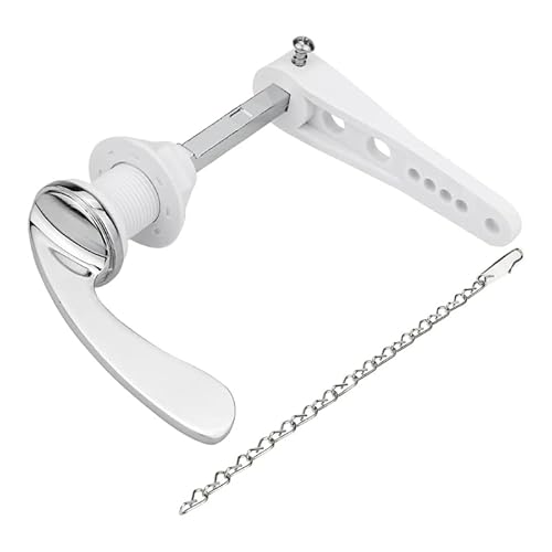 OKODOKO Universal Replacement Toilet Flush Handle Lever Arm Kit for Toilet WC Cistern Tank in Chrome Silver Metal
