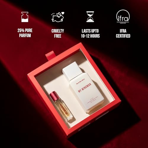 Image of BLABLIBLU My Wingman Two Scents Men Perfume Set (75ml + 8ml) | Perfume & Eau De Oil | Long Lasting Spicy, Woody & Aromatic Fragrance | with Cardamom, Tobacco & Cedar
