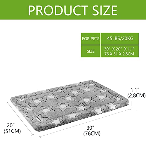 Empsign Dog Bed Mat, Pet Crate Pad Reversible (Cool & Warm), Machine Washable Dog Crate Bed, Pet Sleeping Mat Kennel Bed Pad For Crate For Small To Xxx-Large Dogs, Grey, Star Pattern #TOP1