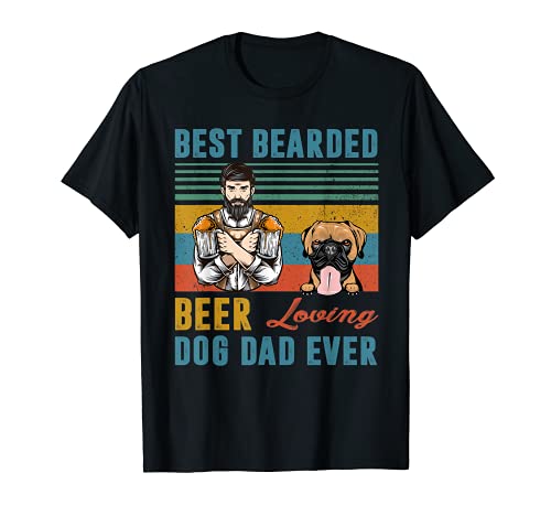 Best Bearded Beer Loving Dog Dad Ever Boxer Pet Personalized T-Shirt