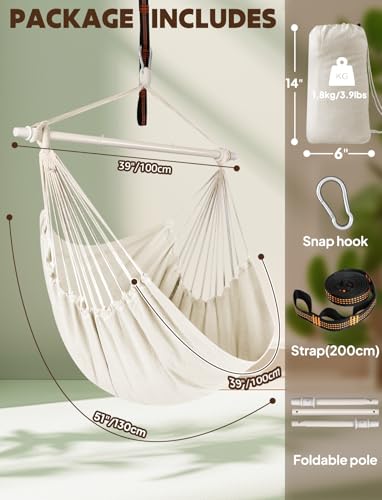 Columpios silla hamaca portátil de algodón resistente Chihee 4