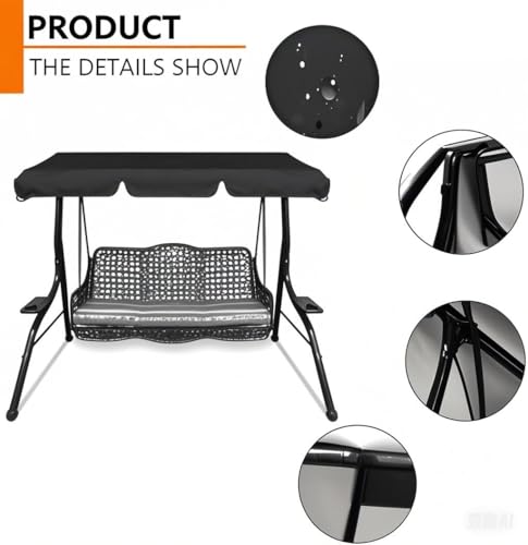 Columpio ajustable con toldo para jardín, cojines extraíbles, banco de patio al aire libre para relajación junto a la piscina, cómodo asiento columpio para tu porche y espacio de jardín