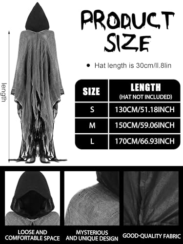 Geyoga CI-GEYOGA-CI25345678 1 Pcs Halloween Medieval Cloak Men With Hood Vintage Horror Cape Renaissance Cloak thumb #2