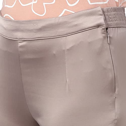 Image of GO COLORS Women Mid Rise Polyester Shiny Pant